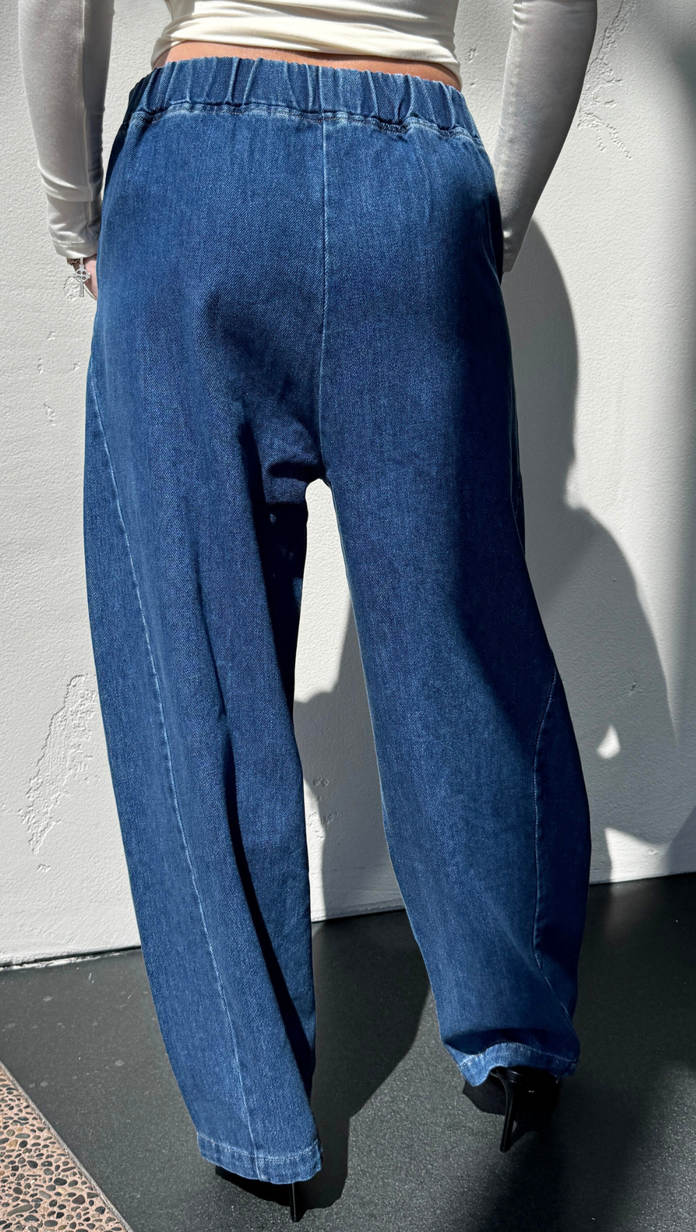 Chelsea Pull On Denim Baggies - Denim – Van De Vort