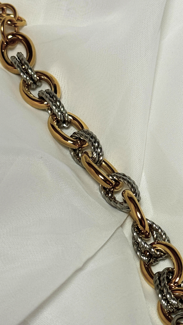 Chunky Link Bracelet - Stainless Steel/14K Gold