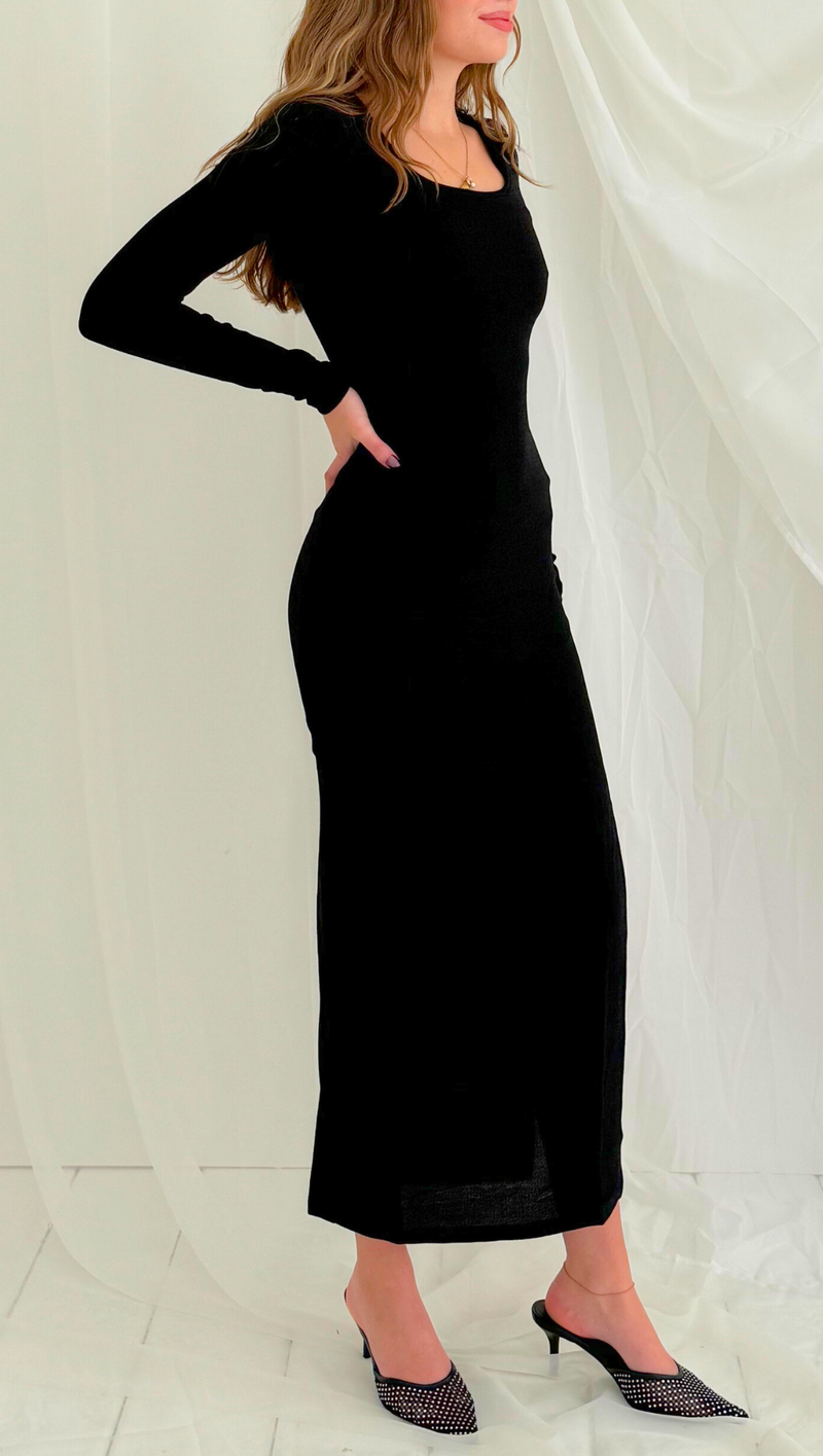 Fia Shimmer Midi Dress - Black Fia Shimmer Midi Dress - Black