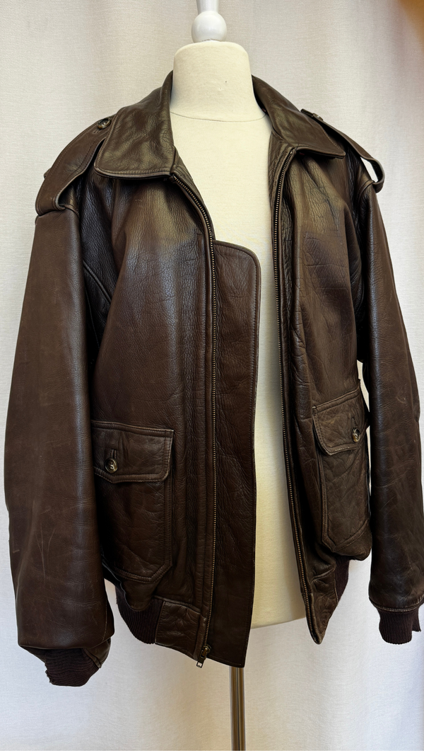 Nordstrom 90s Classic Leather Bomber OS
