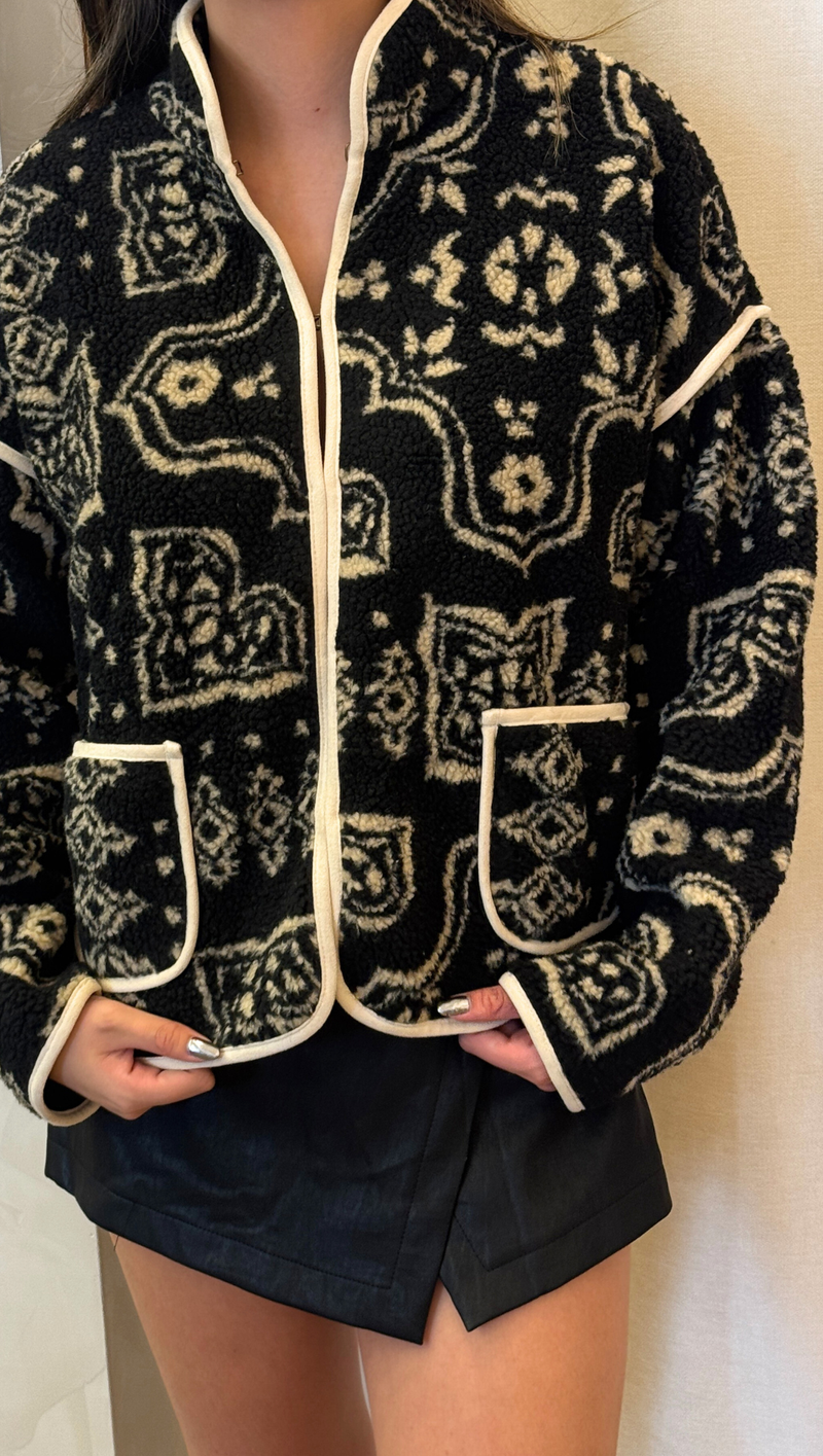Cicily Paisley Jacket - Black