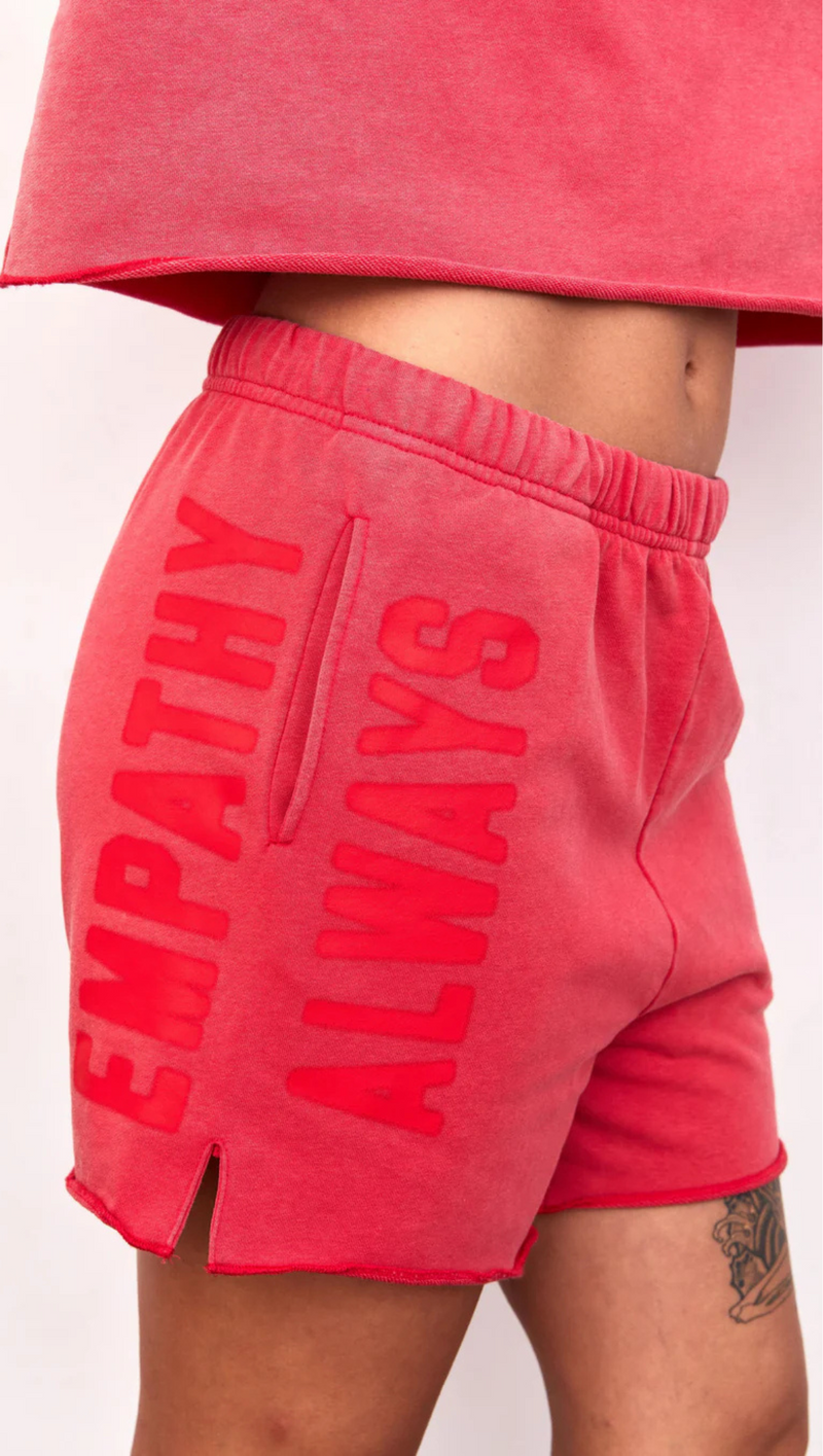 Empathy Always Vintage Sweatshort - Red