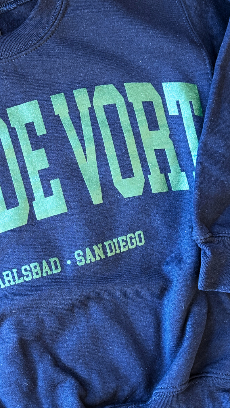 Kids Collegiate Crewneck - Navy/Hunter Green