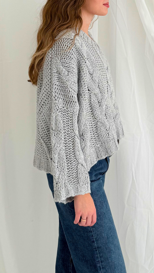 Elise Chunky Knit Sweater - Heather Grey