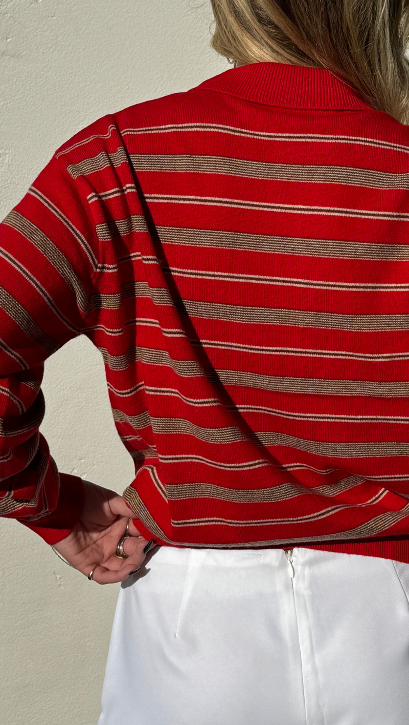 Mel Striped Sweater - Red Stripe