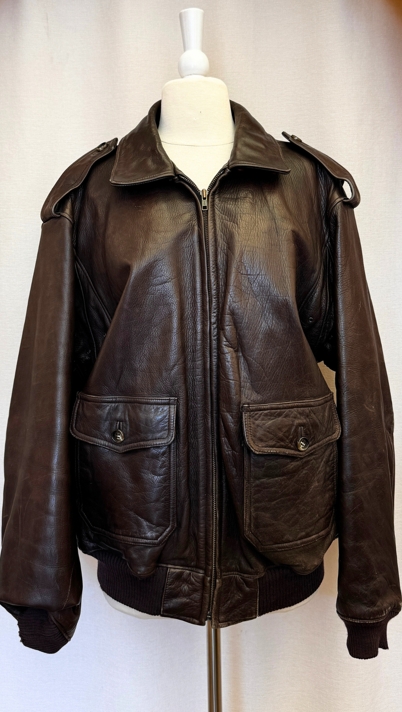 Nordstrom 90s Classic Leather Bomber OS