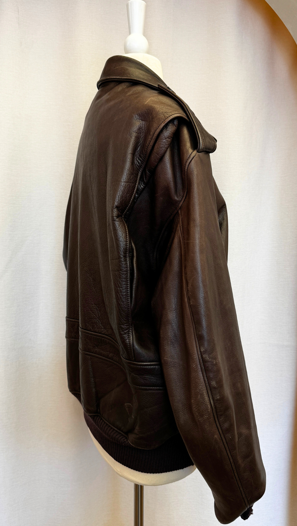 Nordstrom 90s Classic Leather Bomber OS