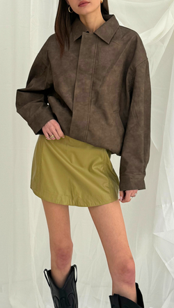 Kairo Faux Leather Mini Skirt - Fern