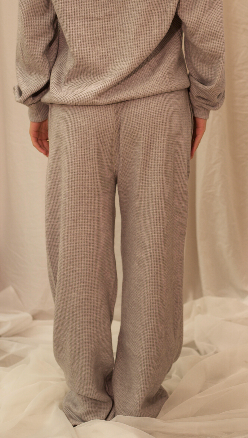 Paige Waffle Lounge Pants - Heather Grey