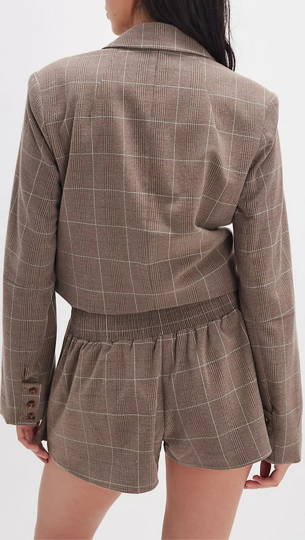 Paradise Found Menswear Skort- Chocolate Combo