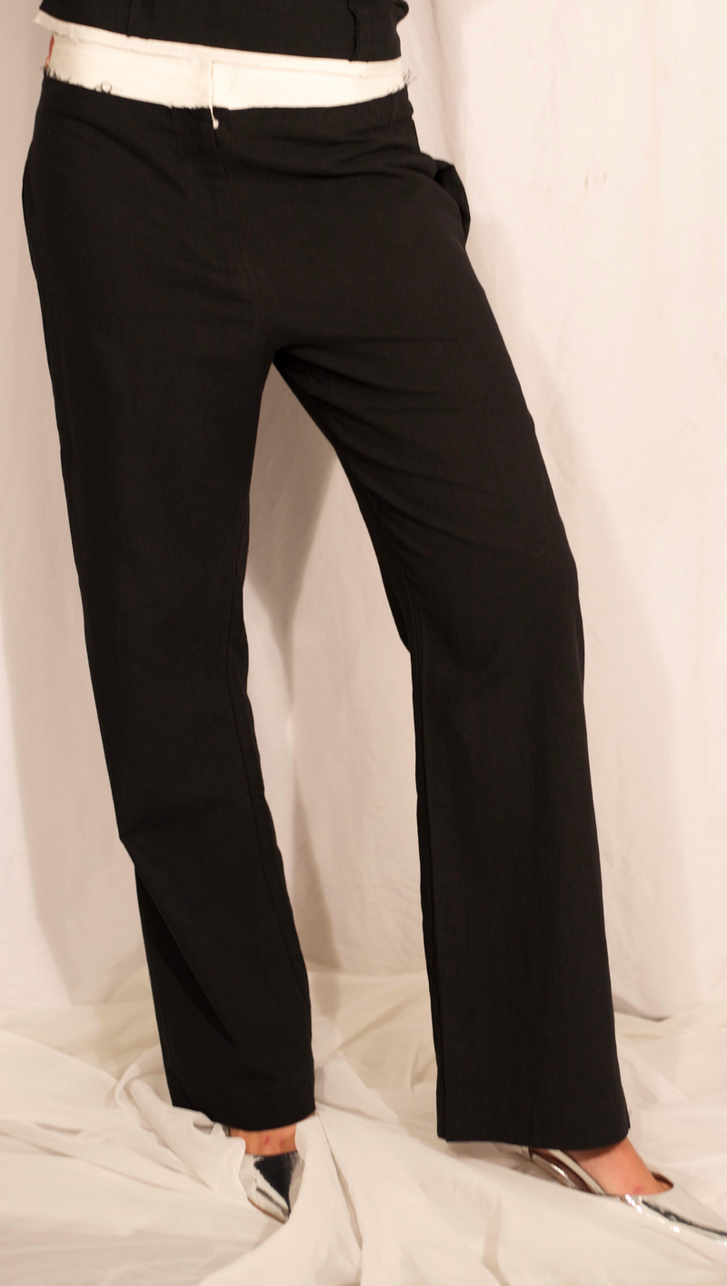 Devon Trousers - Black/Ivory
