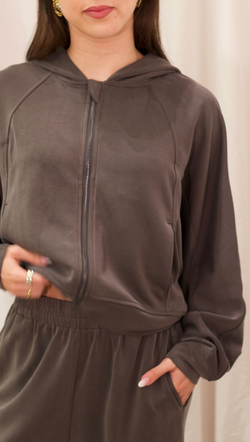Rowyn Zip Up - Charcoal