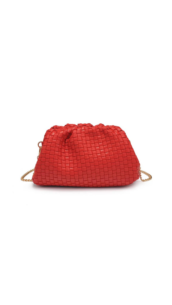 Tate Woven Clutch - Red
