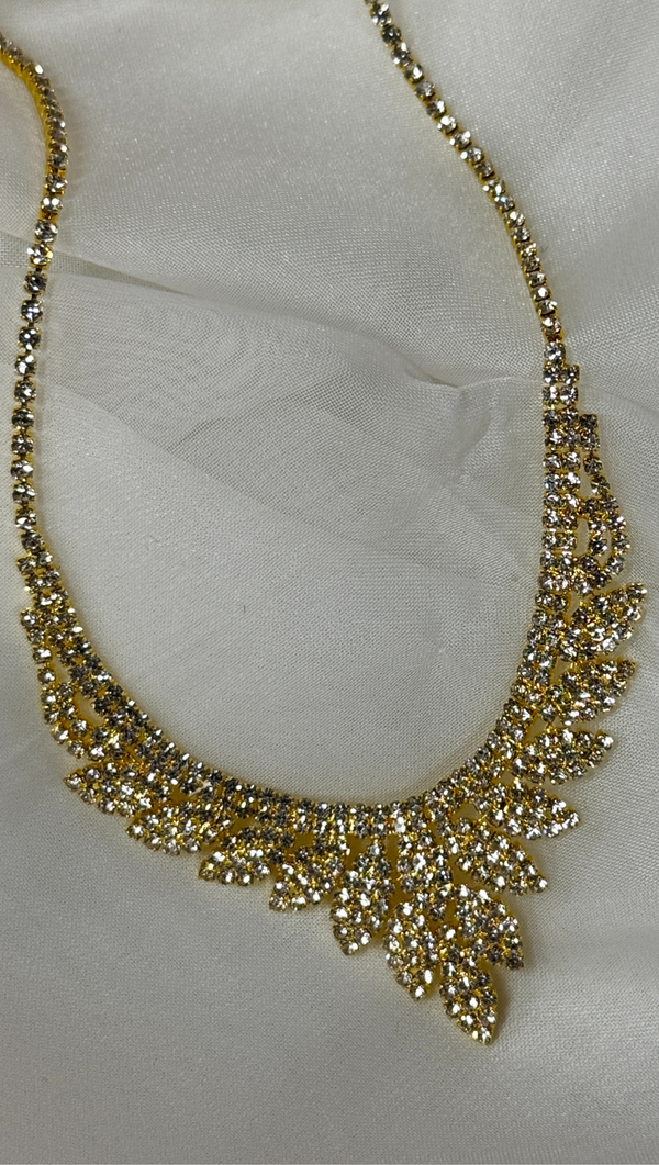 Rhinestone Floral Statement Necklace