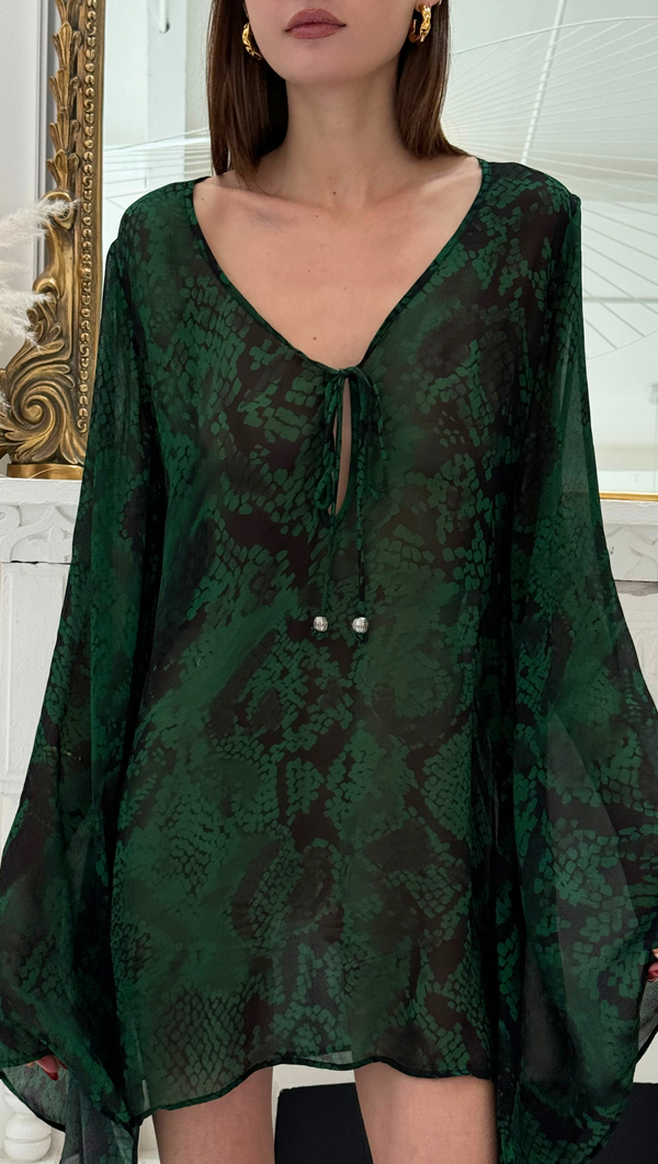 Taza Mini Dress - Emerald