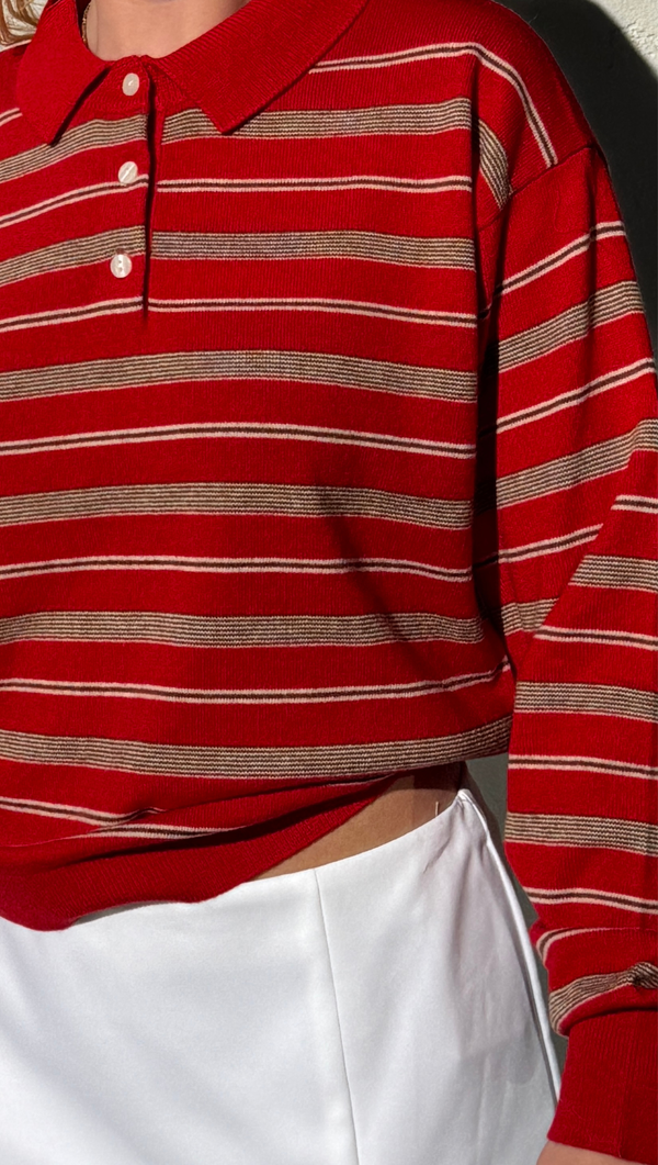 Mel Striped Sweater - Red Stripe