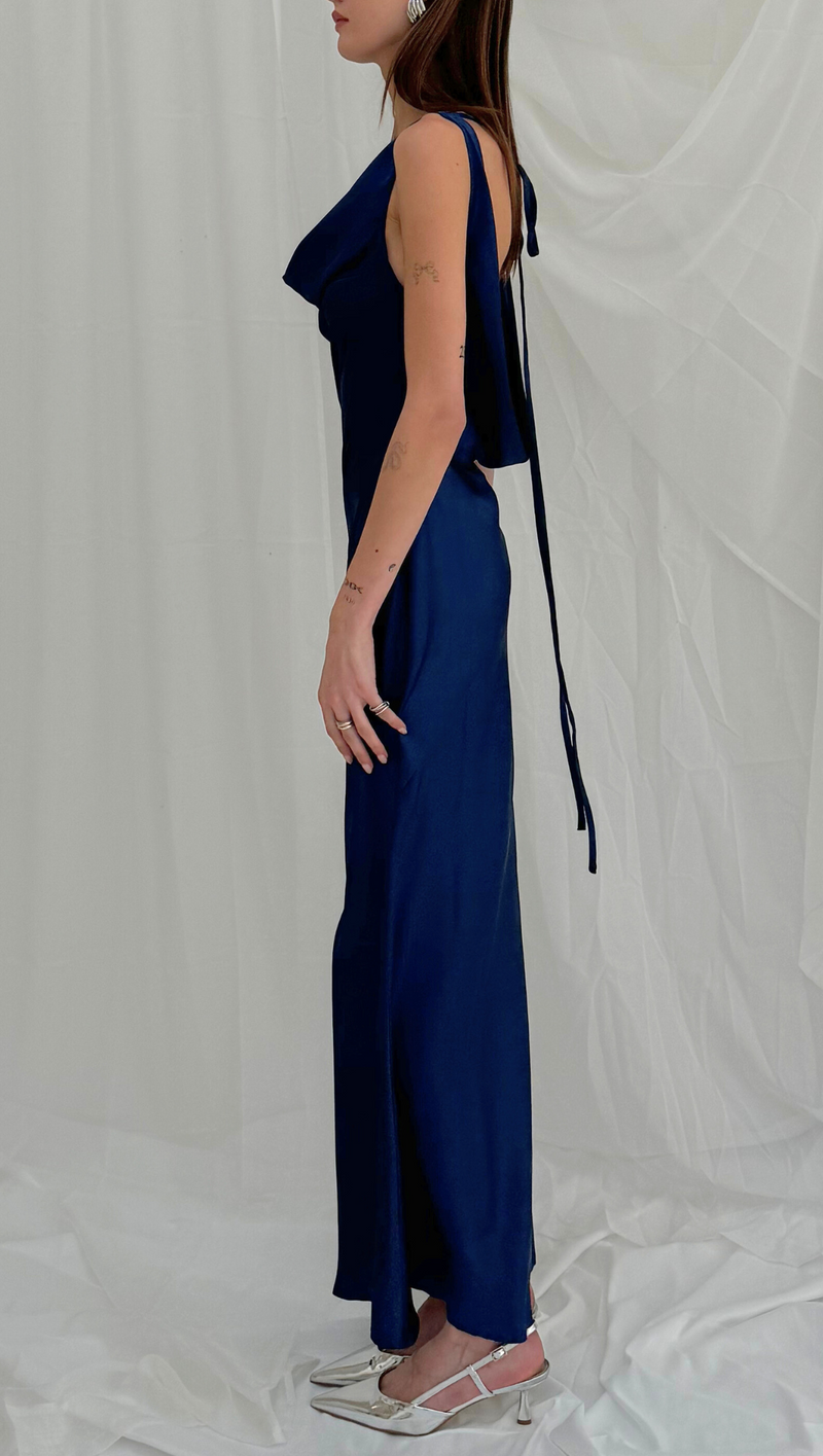 Calliope Low Back Maxi Dress - Midnight