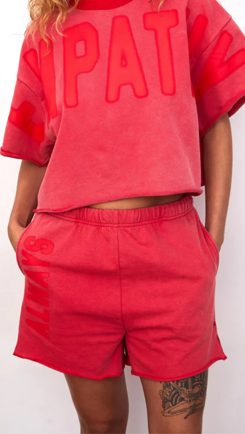 Empathy Always Vintage Sweatshort - Red