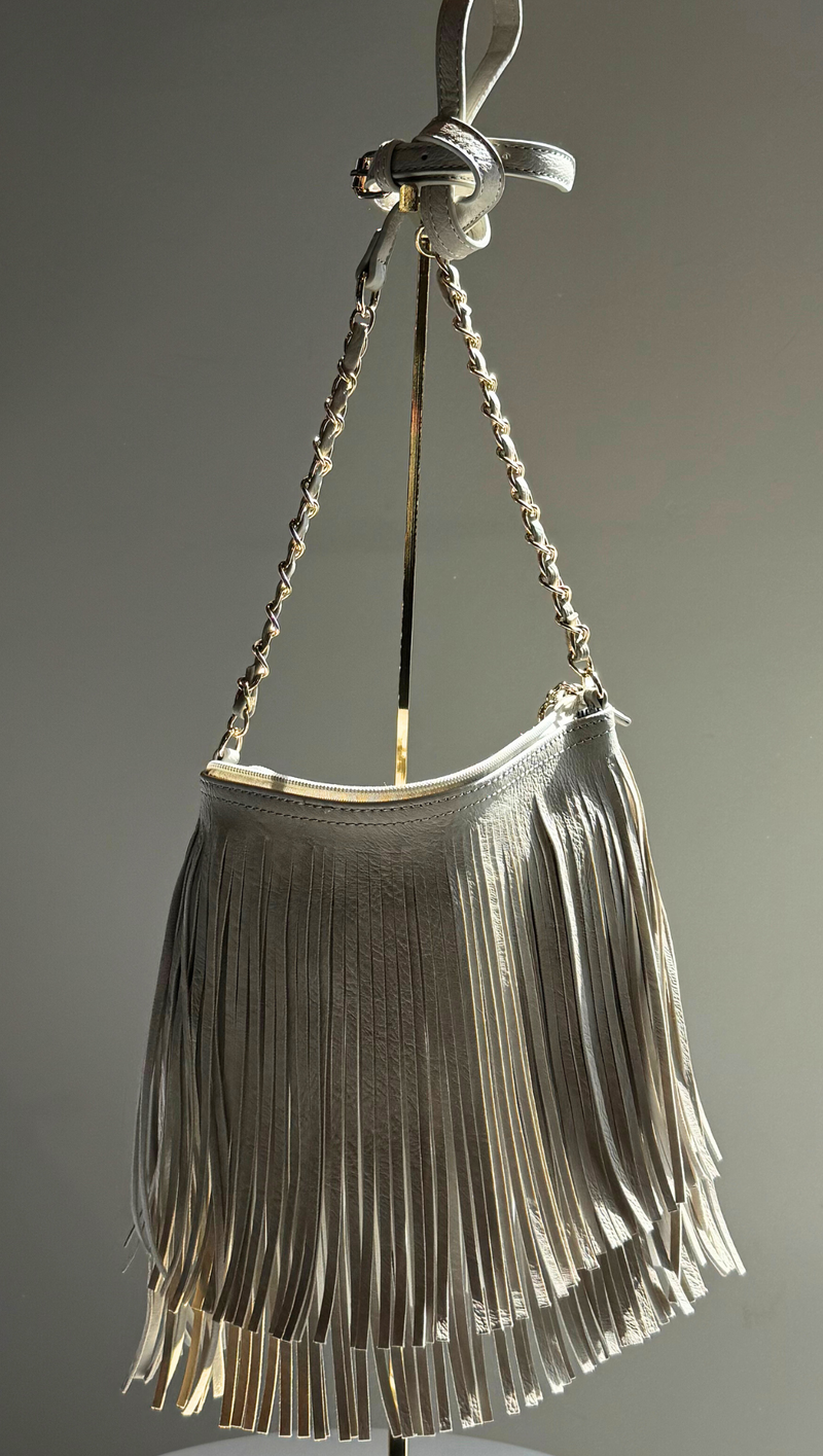 Fringe Crossbody - Grey