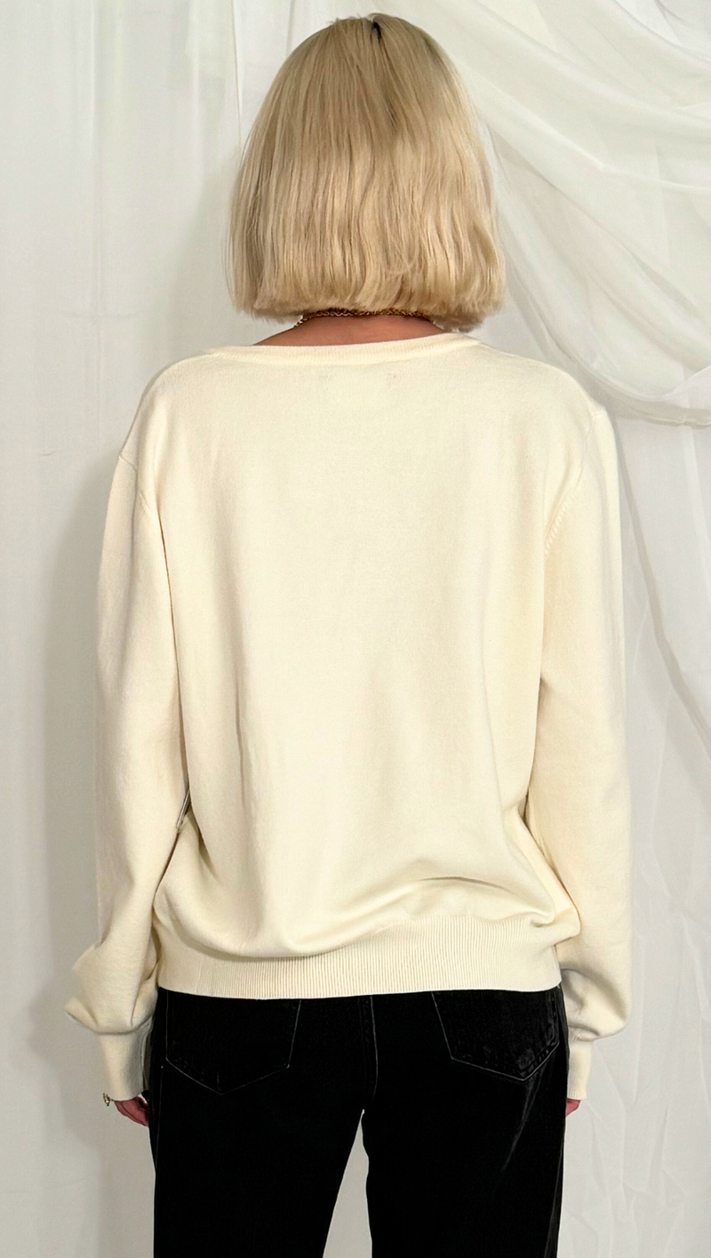 Faye Button Front Sweater - Ivory