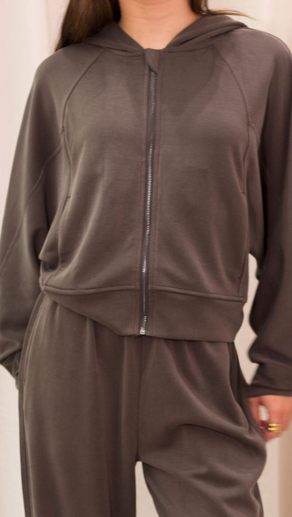 Rowyn Zip Up - Charcoal