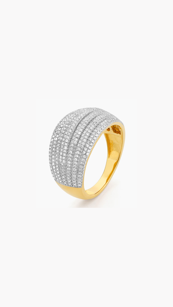 Diamond Rows Statement Ring