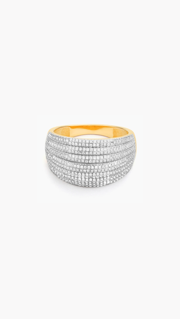 Diamond Rows Statement Ring