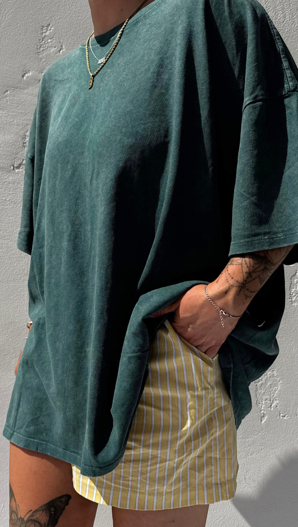 Oversized Tee - Stone Wash Green