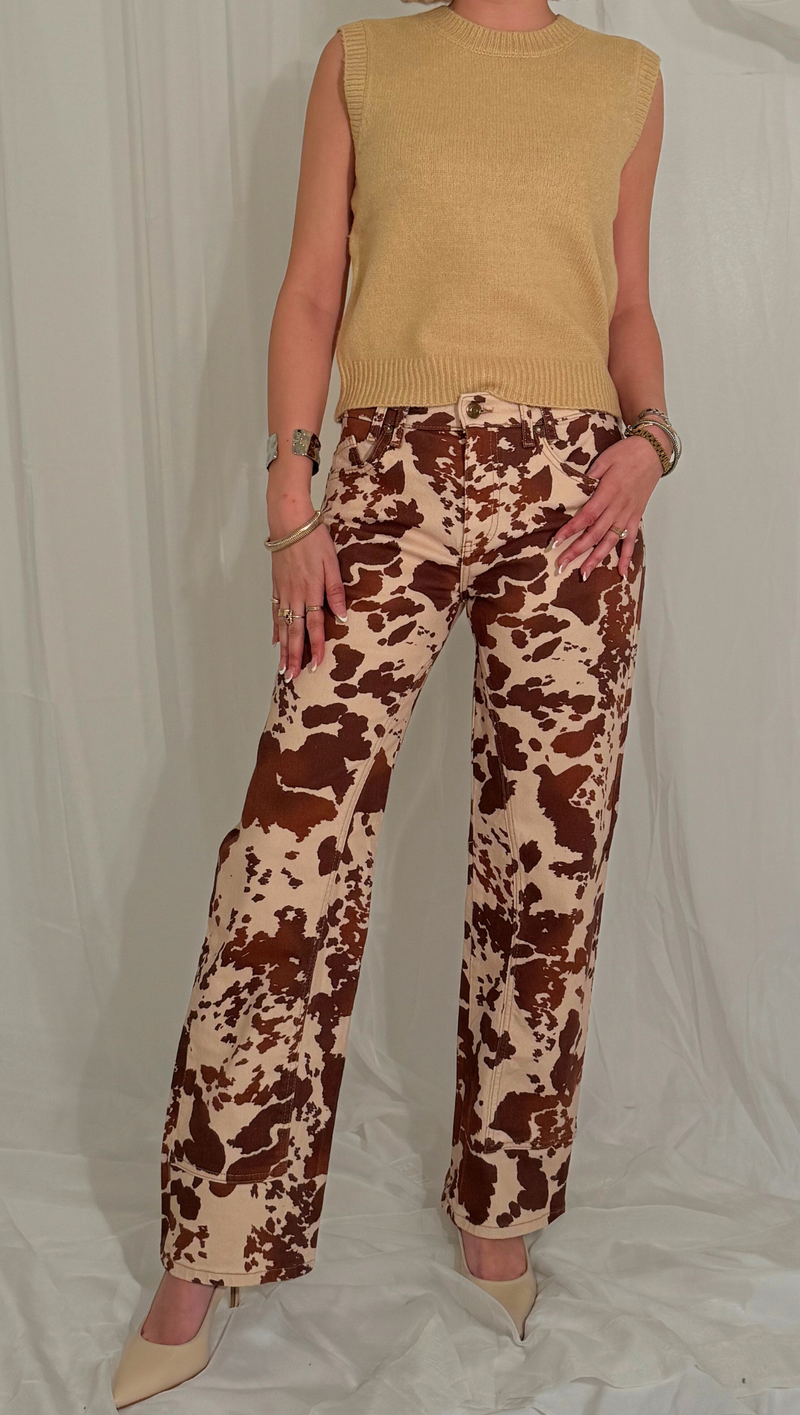 We The Free Risk Taker Mid-Rise Printed Jeans - Tea Combo