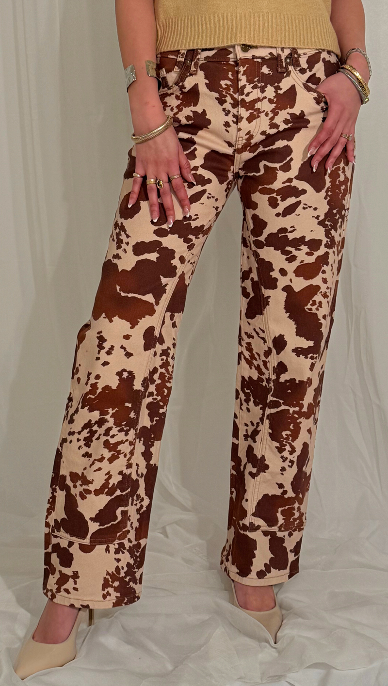 We The Free Risk Taker Mid-Rise Printed Jeans - Tea Combo