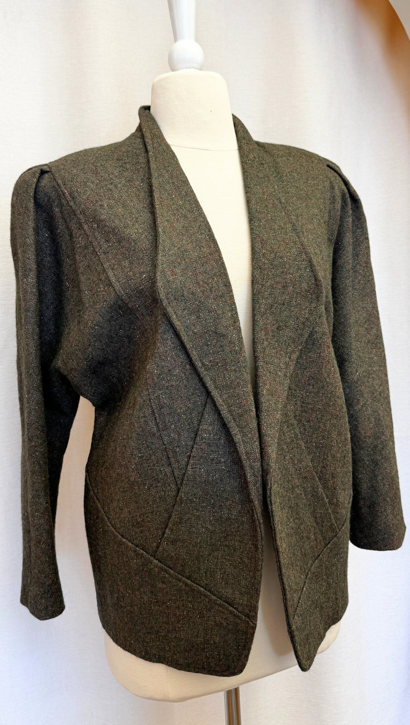 Chaus Sport Tweed Jacket w Puffed Sleeve S