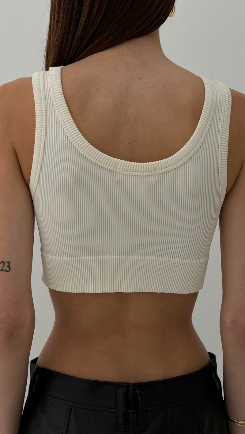 Cropped Bra Top - Cream