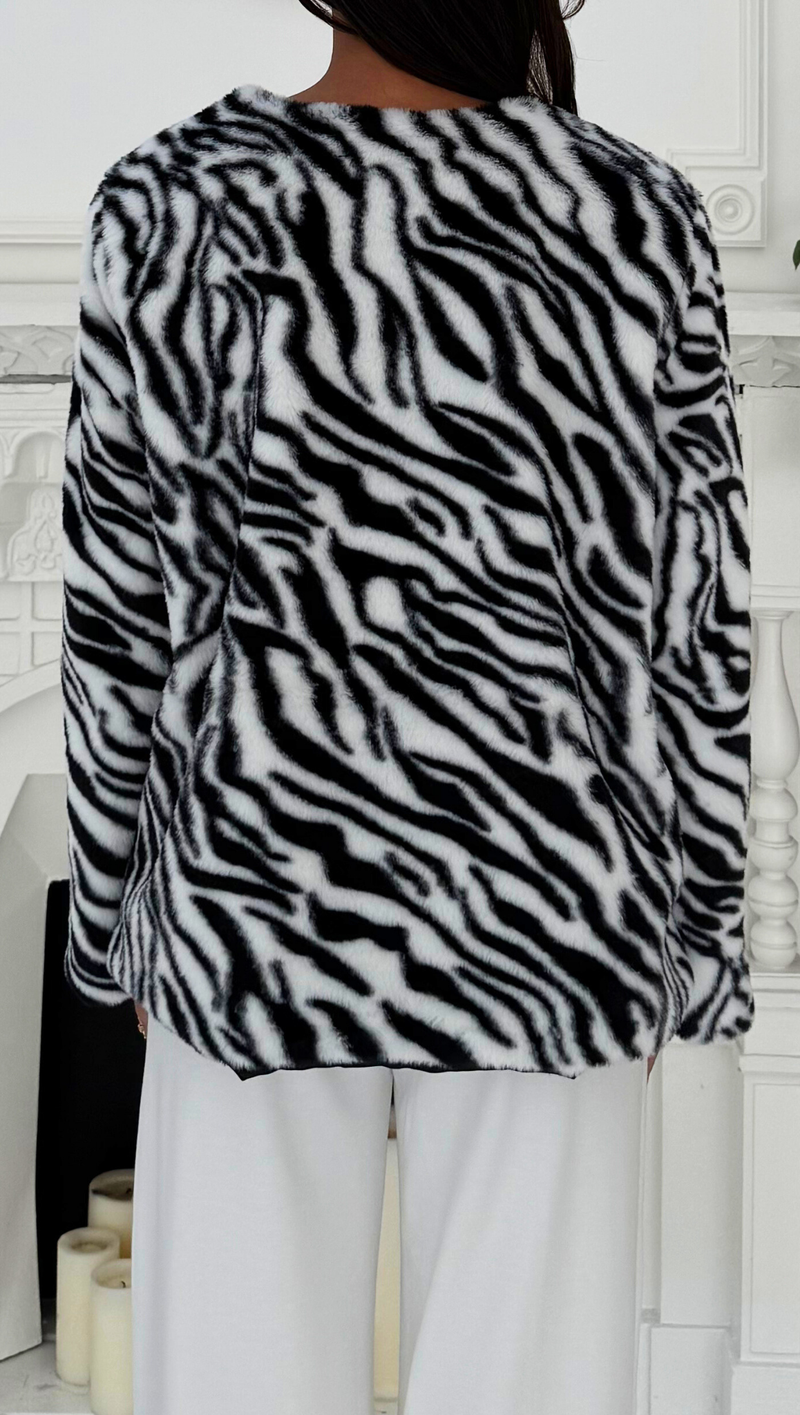 Harley Coat - White Zebra