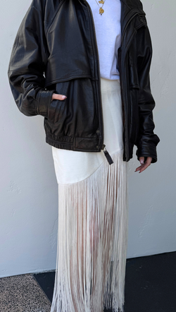 Arden Fringe Skirt - Cream