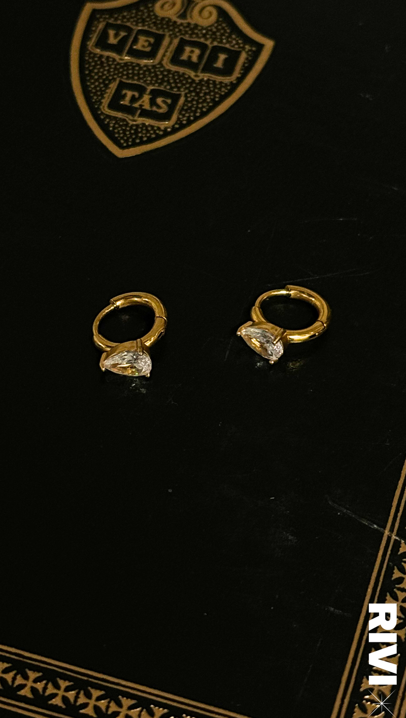 Crew Diamond Mini Hoop Earring - Gold Plated Stainless Steel