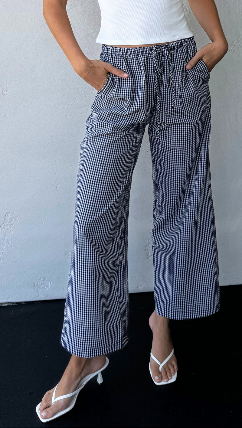 Sterling Gingham Trouser - Black