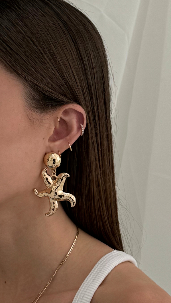 Large Seastar Earring - Gold