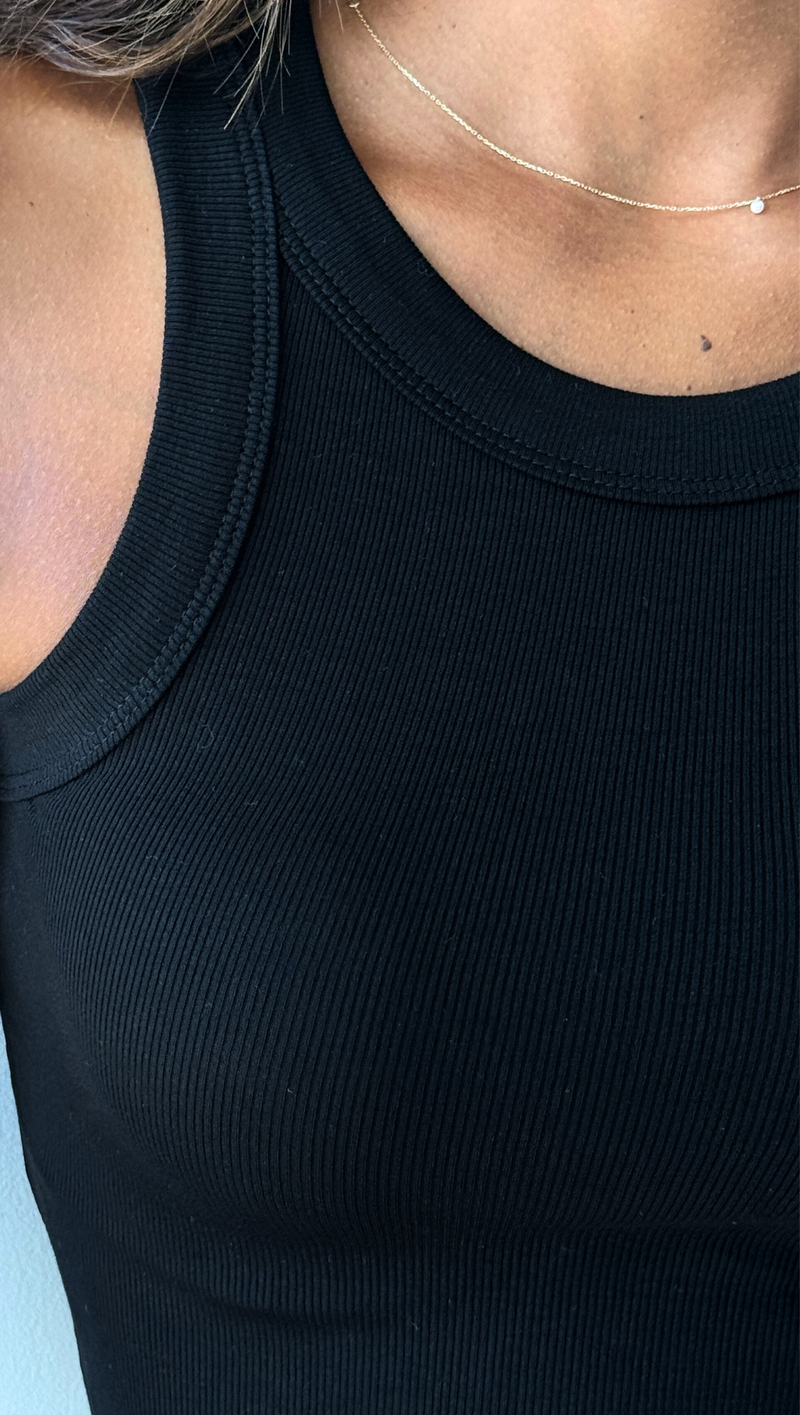 Racer Rib Tank - Black