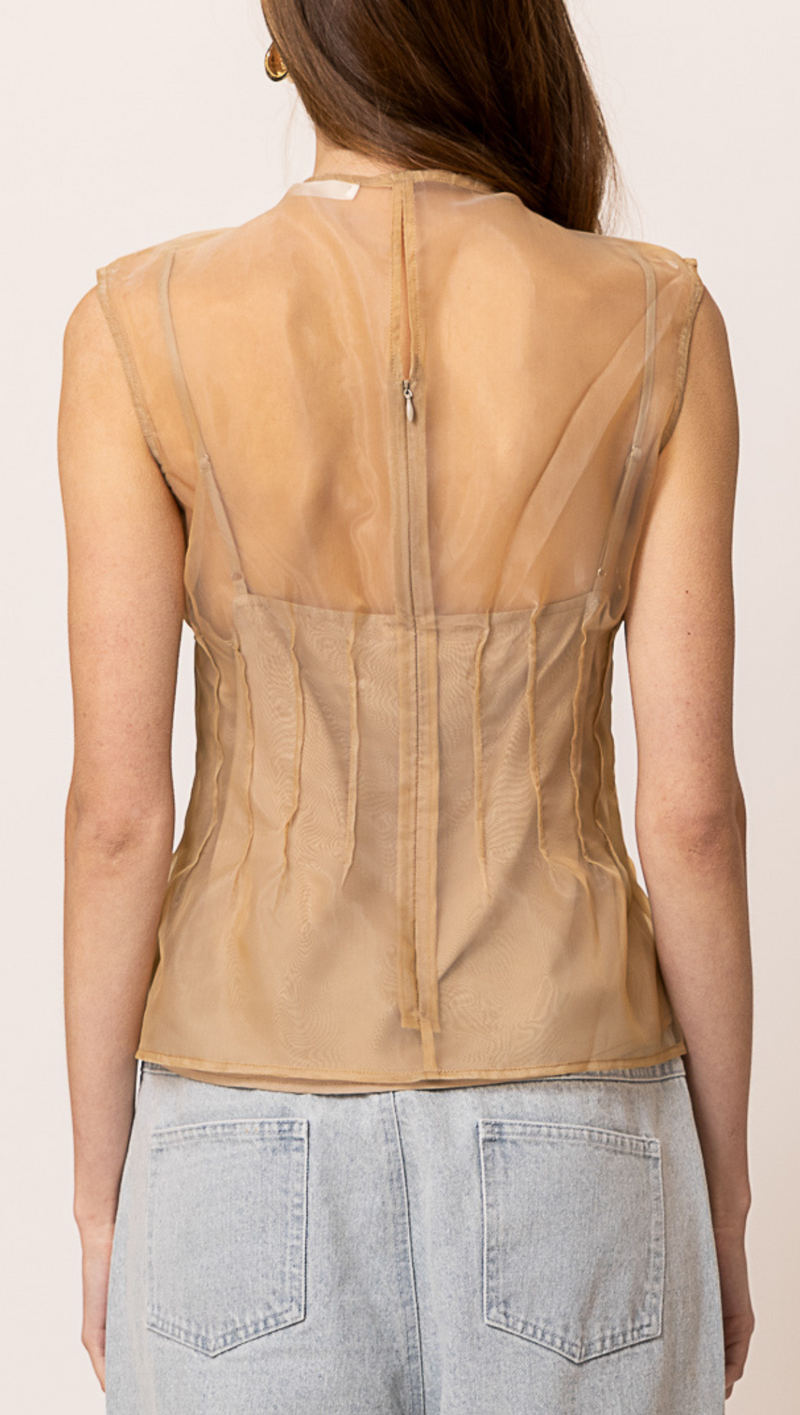 Elfreda Pleated Top - Nude