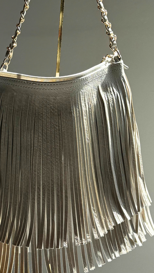 Fringe Crossbody - Grey