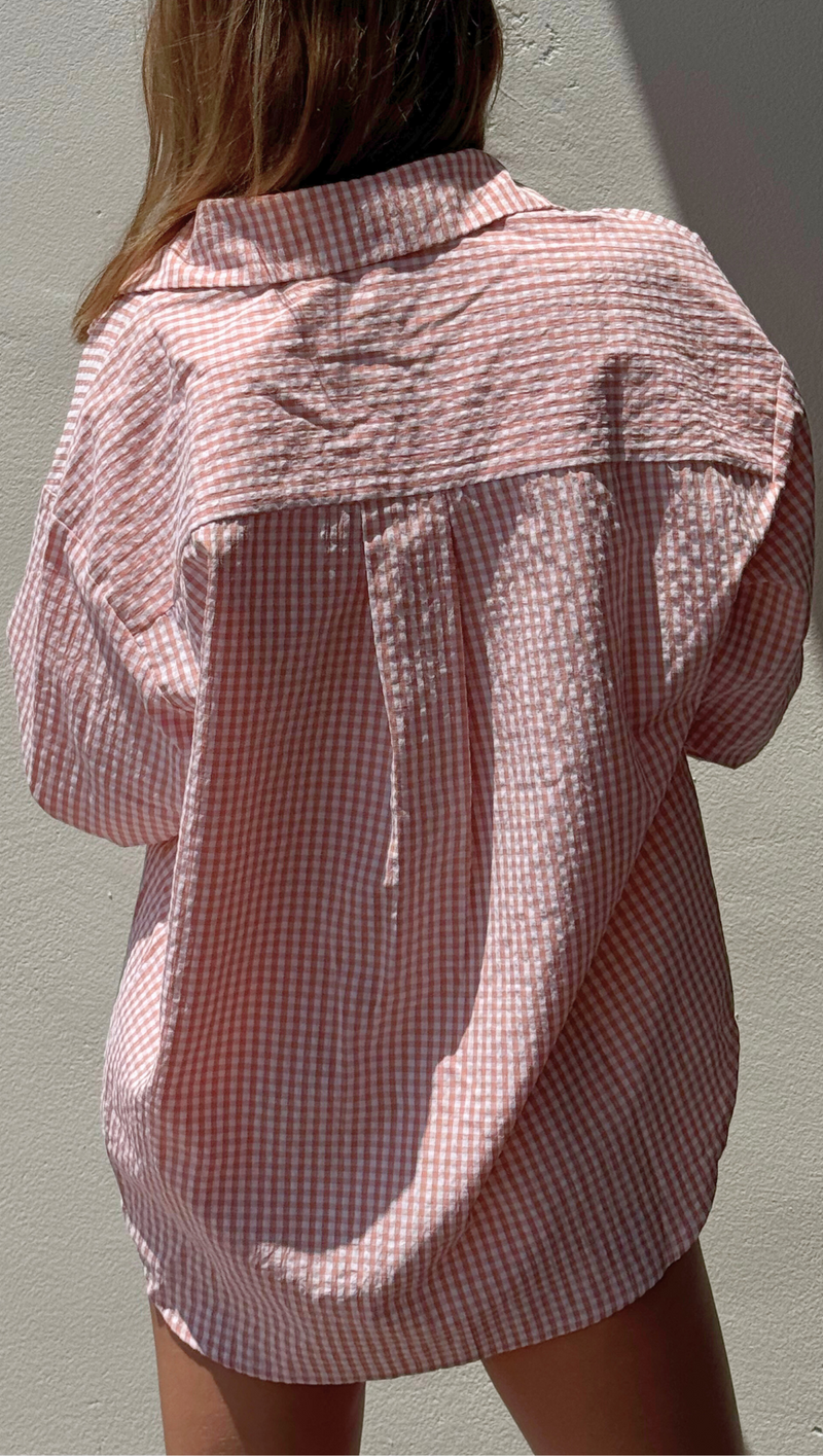 Napa Gingham Button Down -Pink