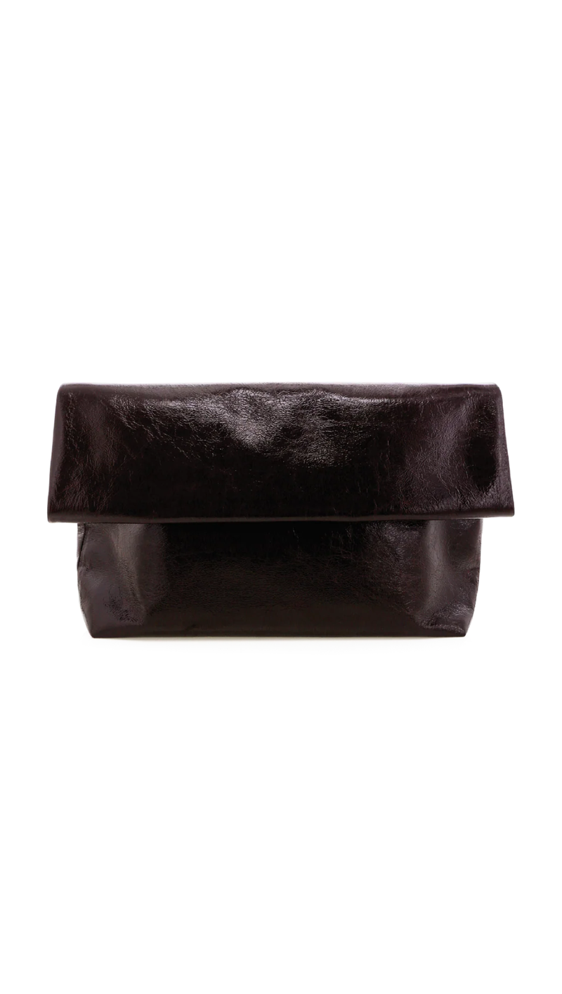 Rylee Clutch Bag - Merlot Crinkle Patent