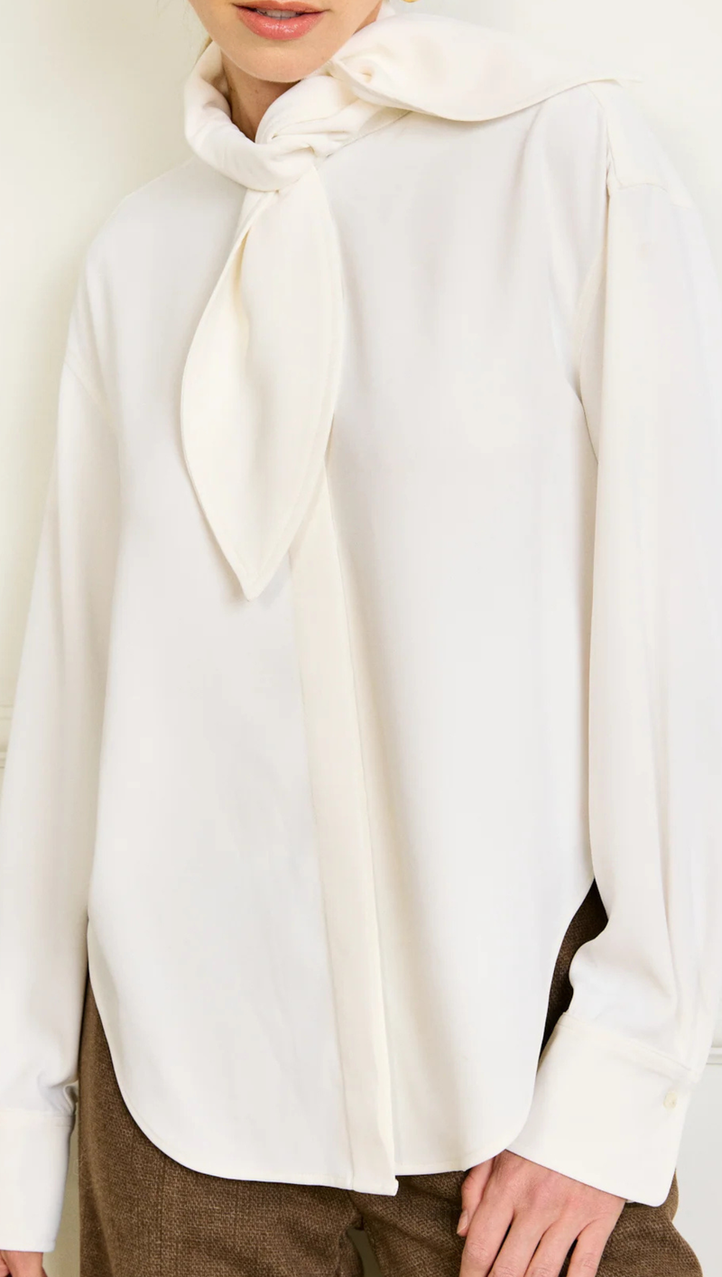 Seren Tied Blouse - Ivory