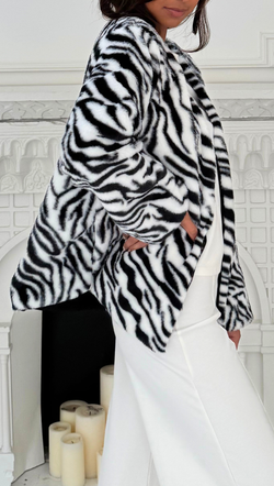 Harley Coat - White Zebra