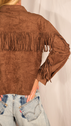 Remi Suede Fringe Jacket - Brown