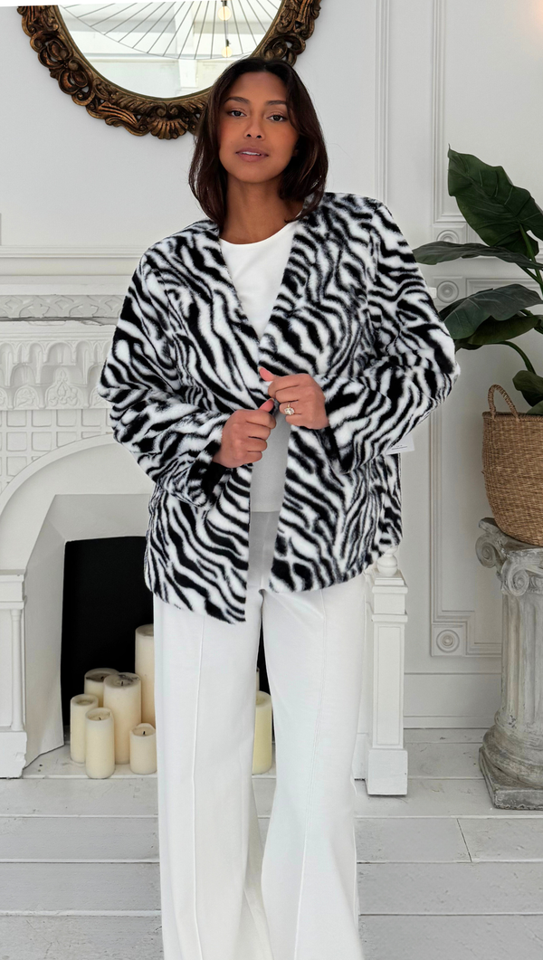 Harley Coat - White Zebra