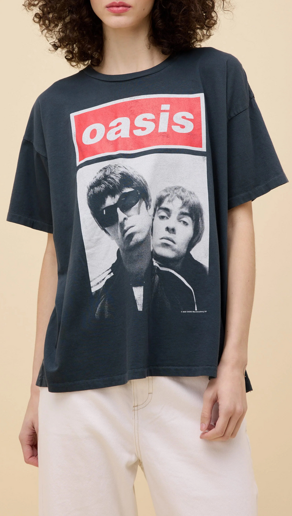 Oasis Liam and Noel Tee - Vintage Black