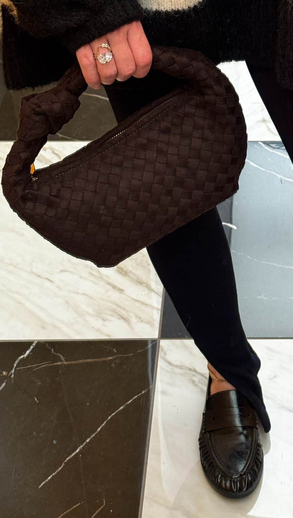 Kerri Handle Bag - Chocolate Suede