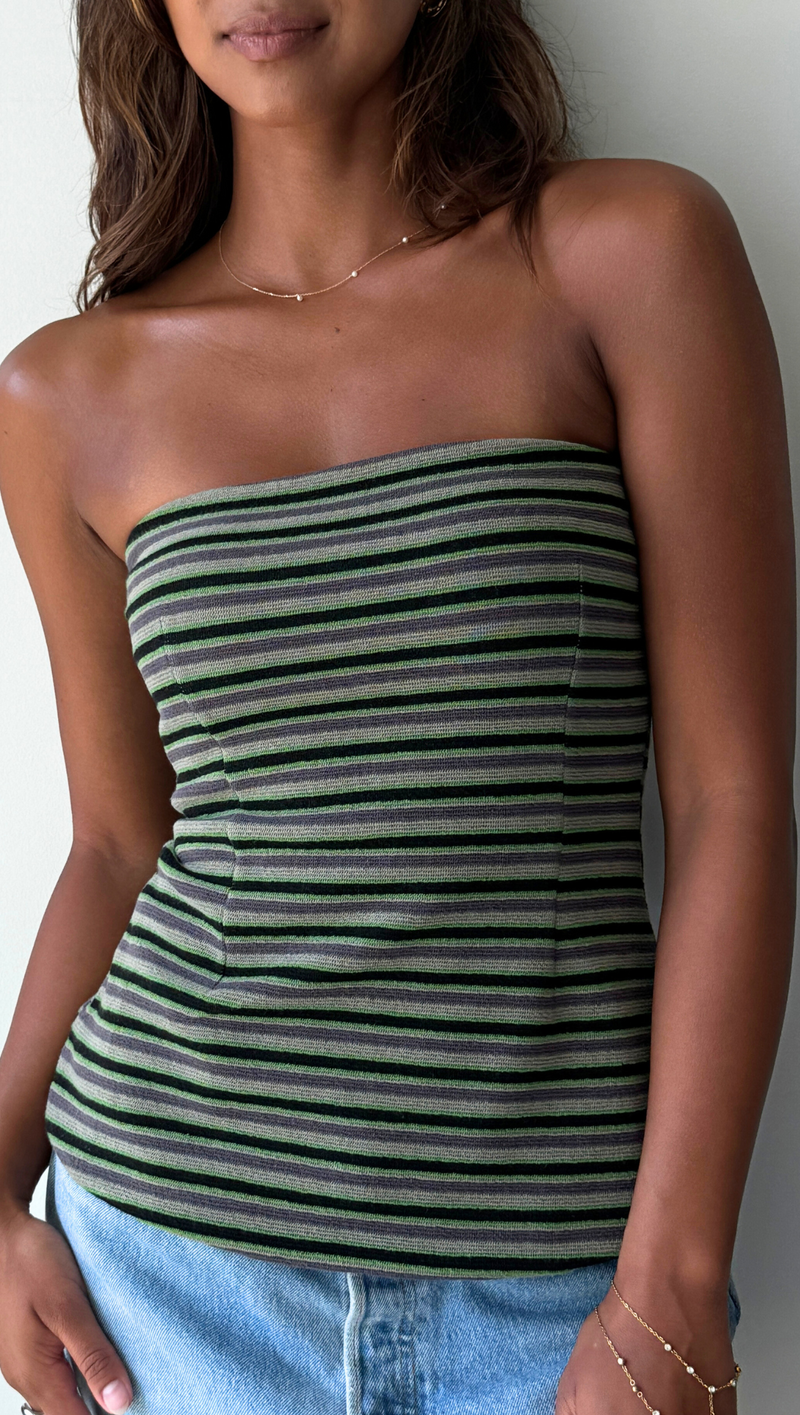 Tess Flare Tube - Navy/Green