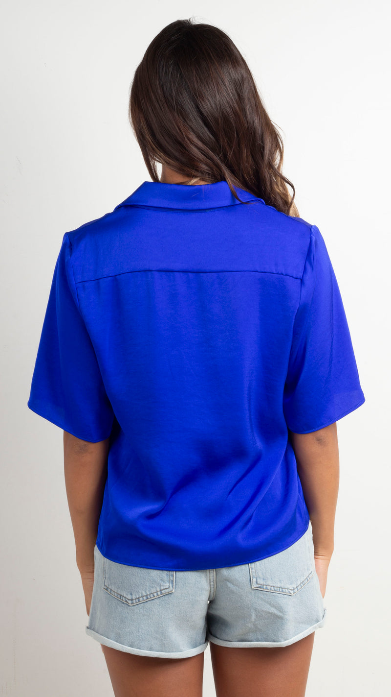 animari-inaya-cropped-short-sleeve-button-down-royal-blue